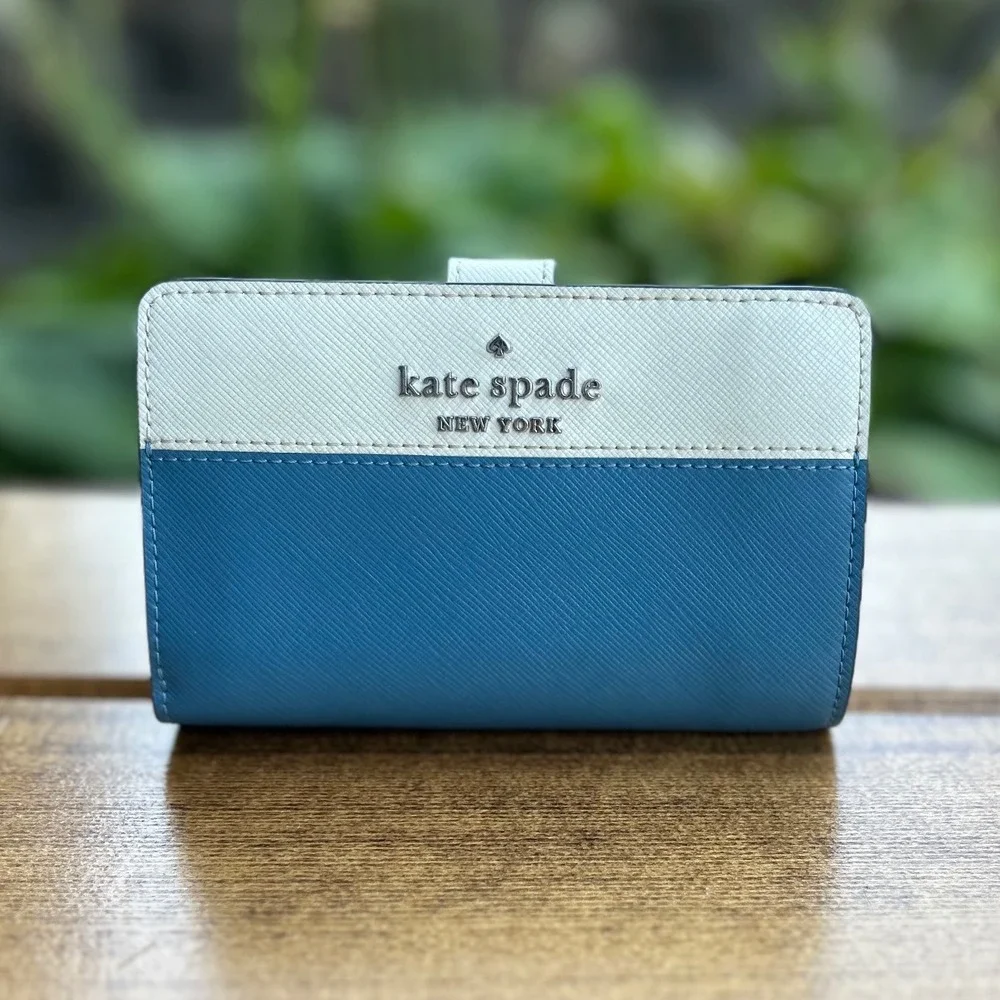 Kate Spade Staci Niagara Blue Colorblock Crossbody Bag Wallet Set EUC Designer